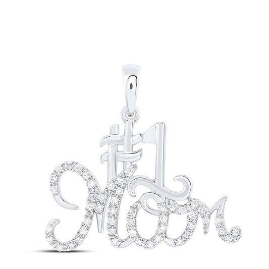 #1 MOM Diamond Pendant 10K Gold