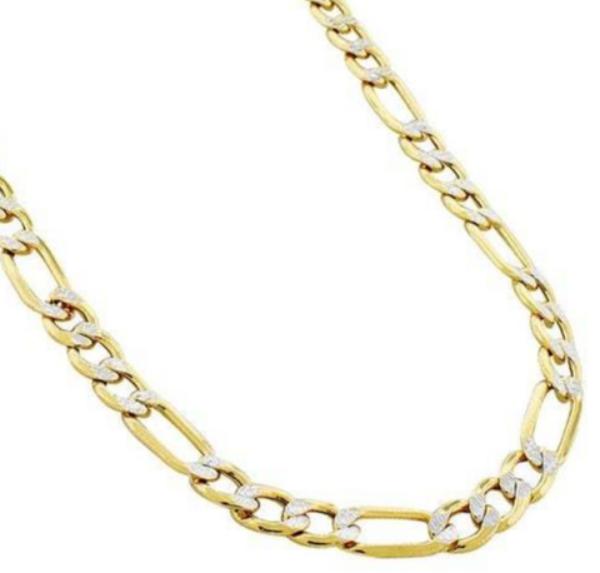10K Yellow Gold Diamond Cut Figaro Chain Lightweight
