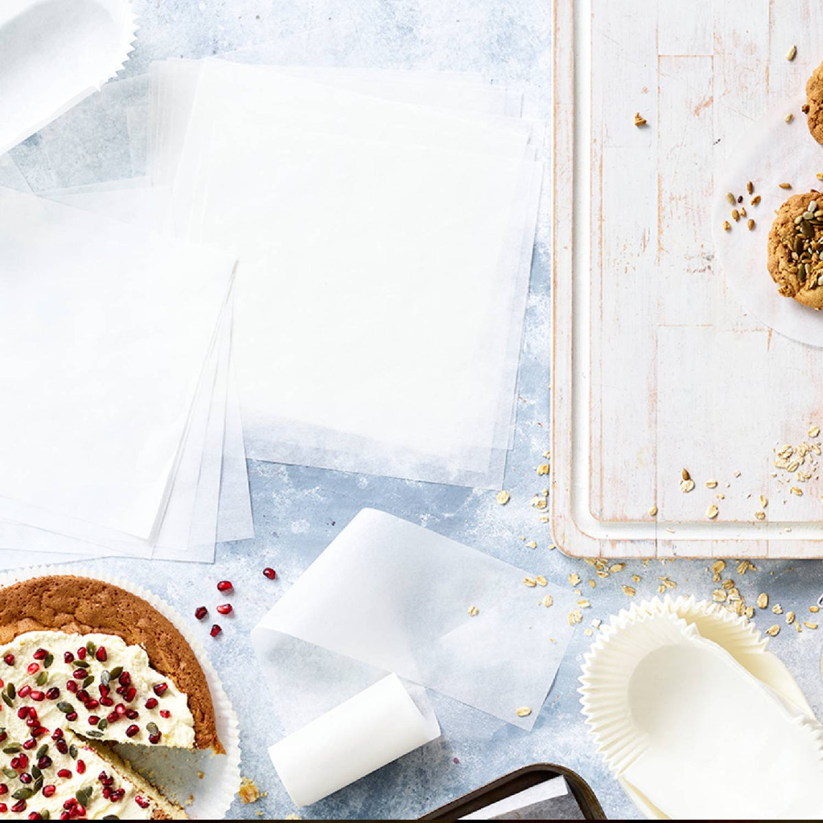 100 Baking Parchment Liner Paper Squares 18cm