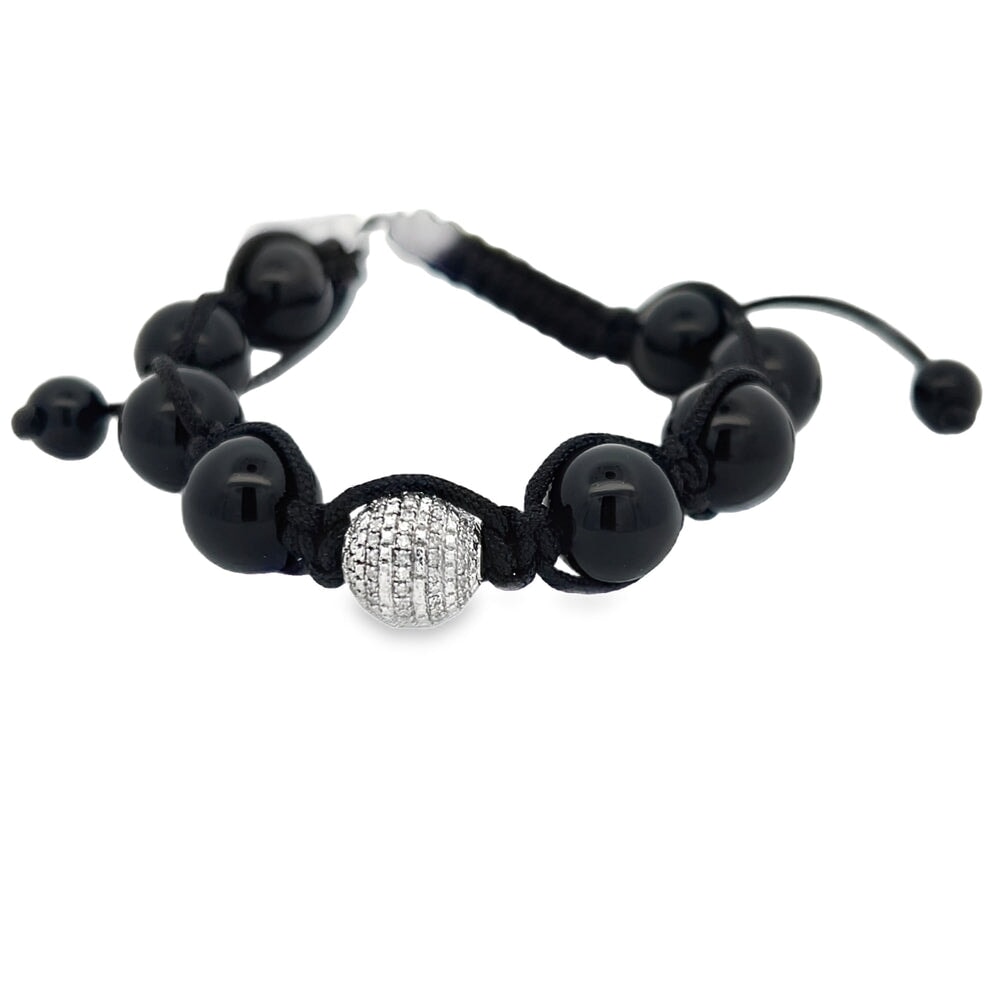 11MM .59cttw Diamond Disco Ball Bracelet .925 Sterling Silver