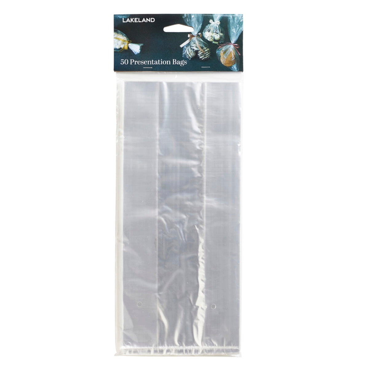 50 Clear Gusseted Presentation Gift Bags 20 x 28cm
