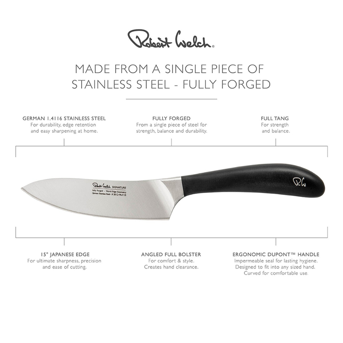 Robert Welch Signature Stainless Steel Cook's Knife 14cm Blade