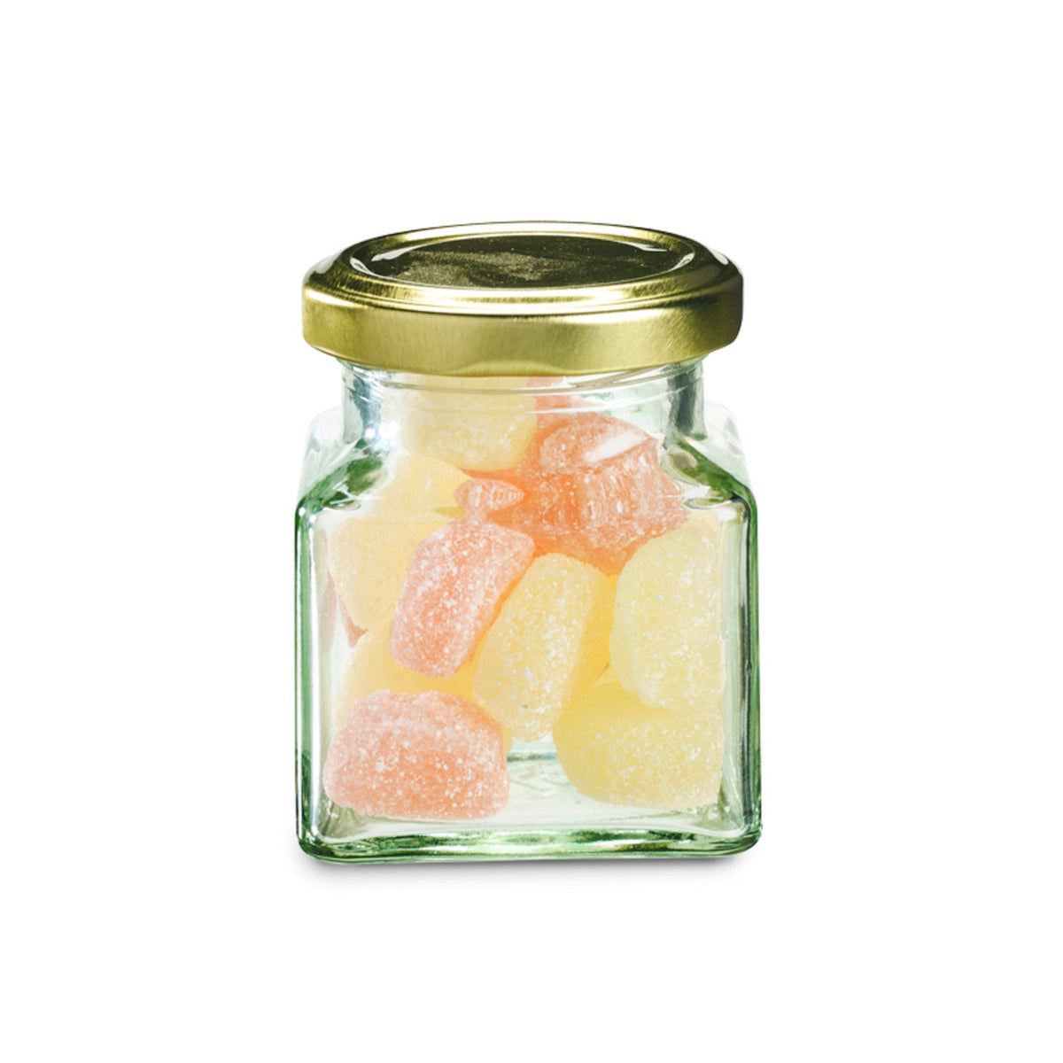 6 Square Mini Glass Jam Jars With Lids 130ml