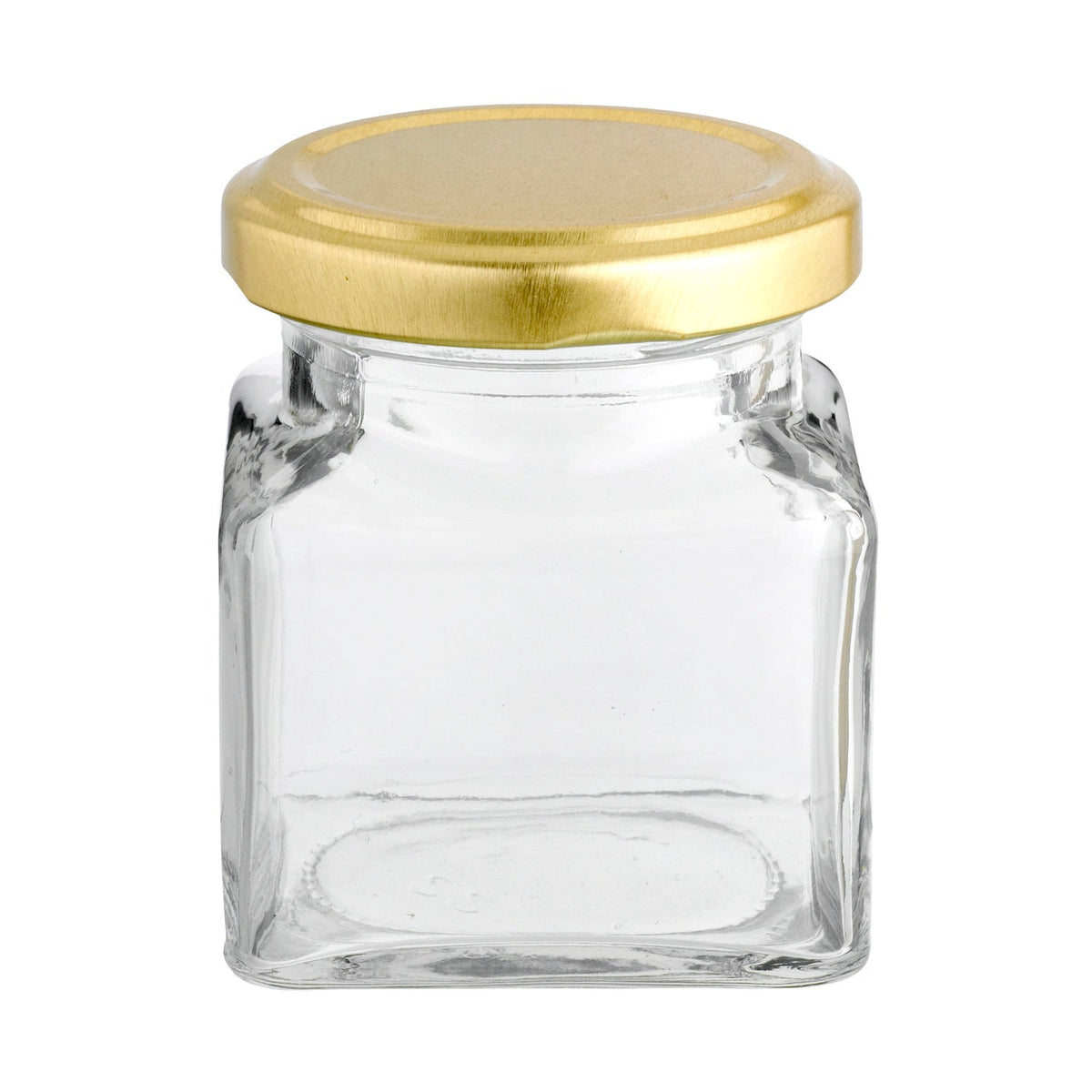 6 Square Mini Glass Jam Jars With Lids 130ml