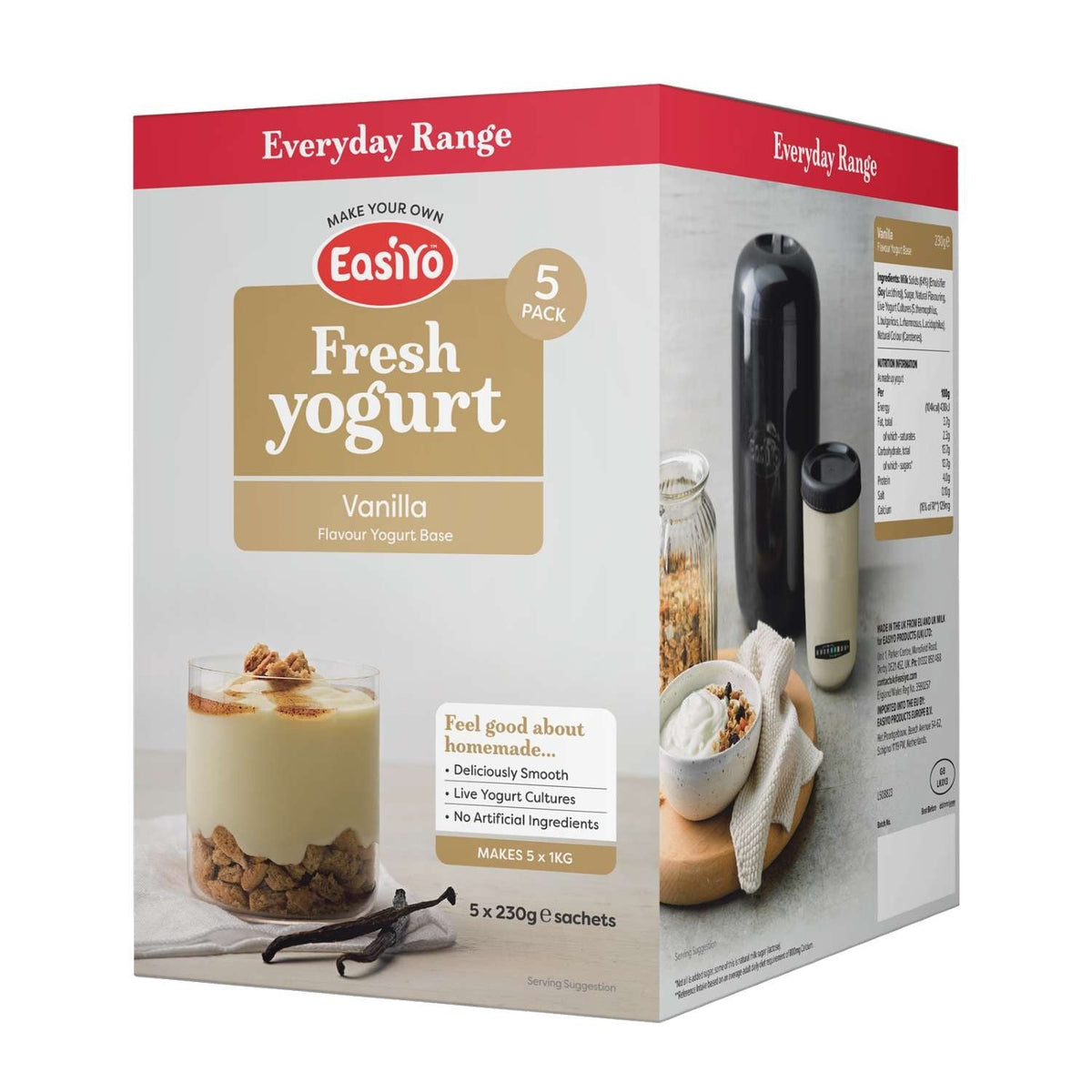 EasiYo Everyday Vanilla Flavour Yoghurt Mix x 5
