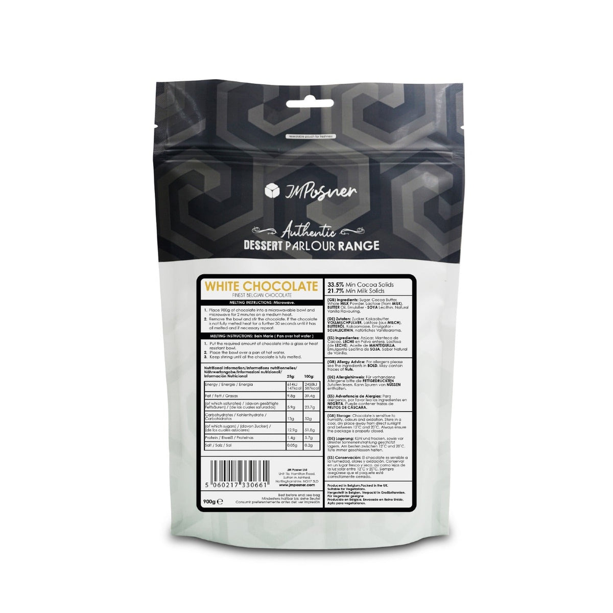 900g Luxury White Chocolate Drops For Fountains & Baking