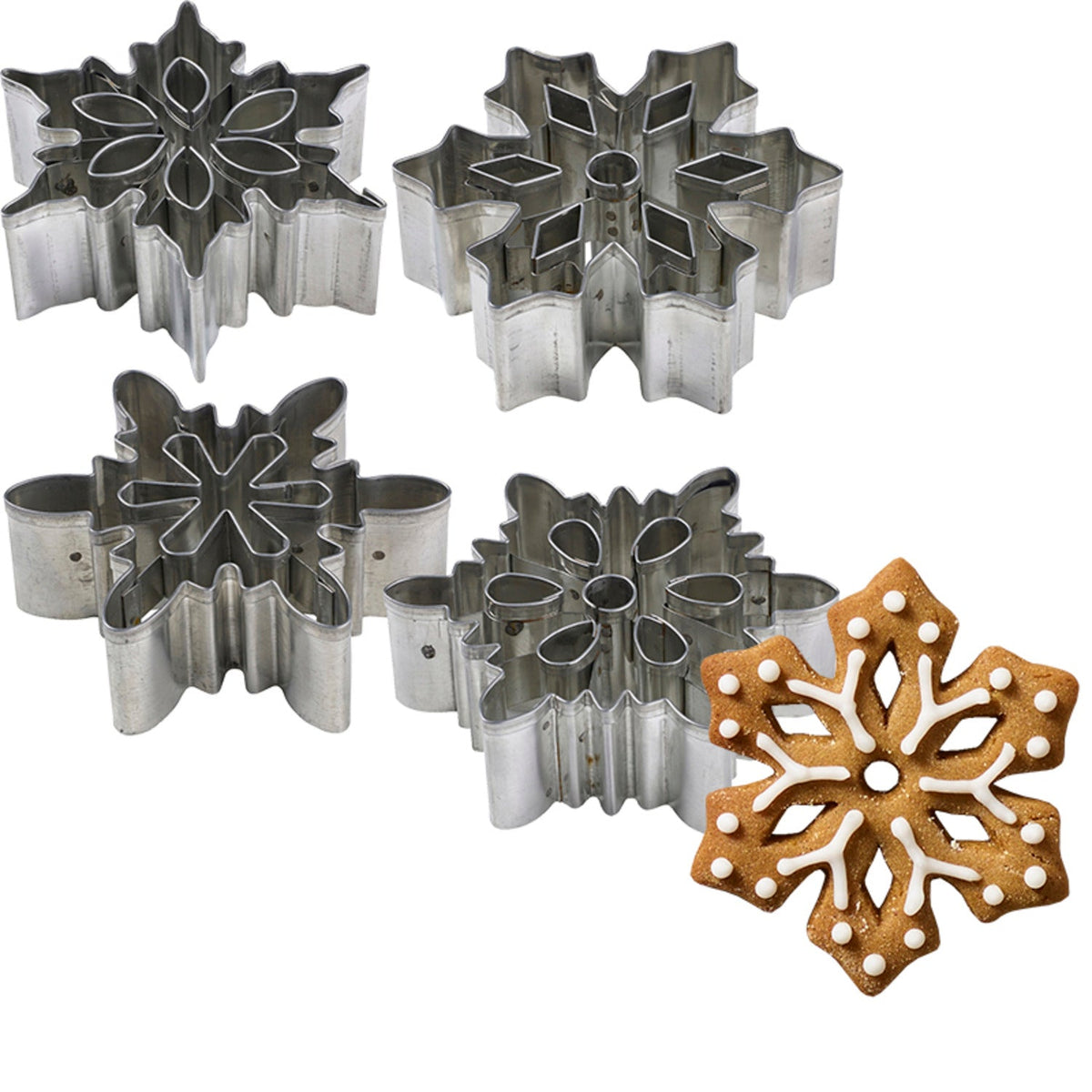 4 Snowflake Cookie Cutters