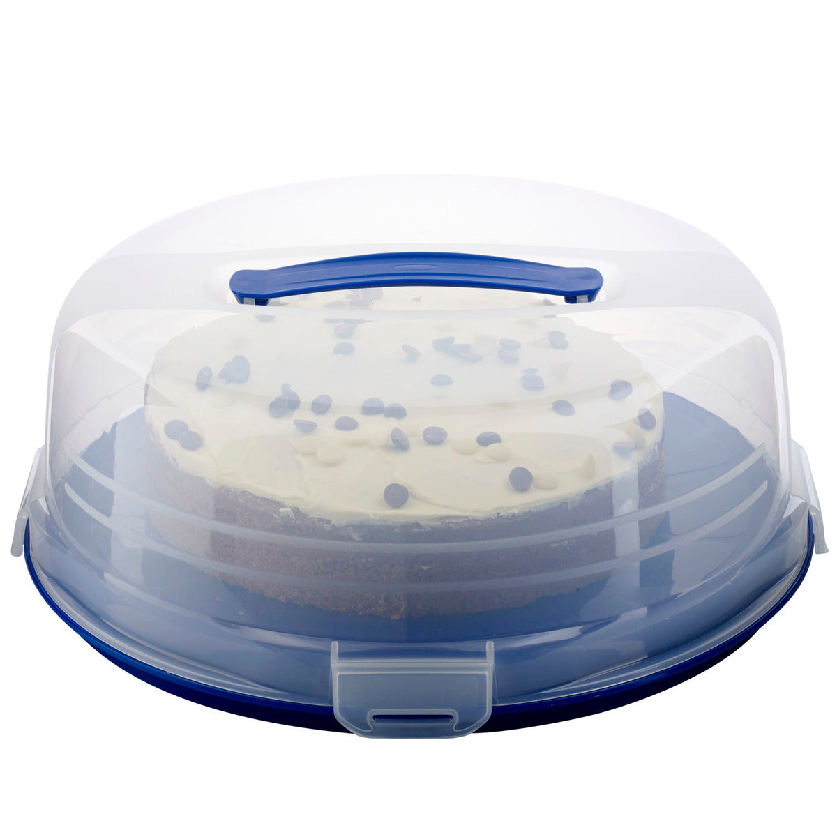 Cake Carrier Caddy & Clear Lid - Round Holds 27cm Cakes