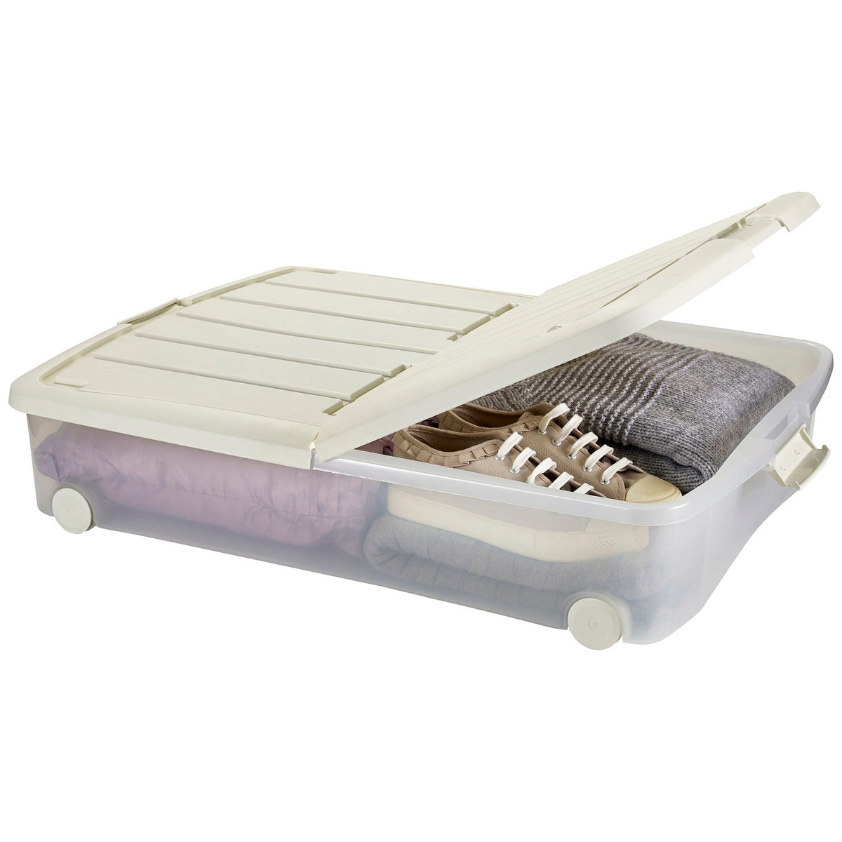 Lakeland Underbed Plastic Storage Box On Wheels 50L