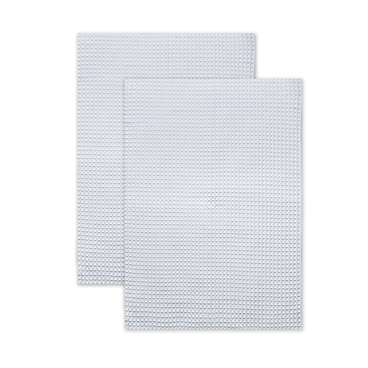 2 White Polyester Mix Waffle Tea Towels
