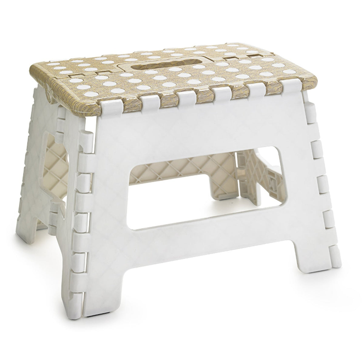 Basket Print Folding Step-Stool