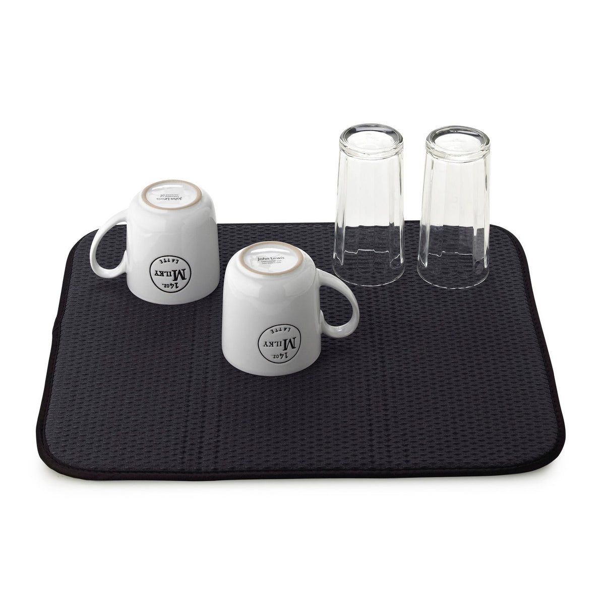 Diamond Dish Drying Mat For Glasses and Cups - Black