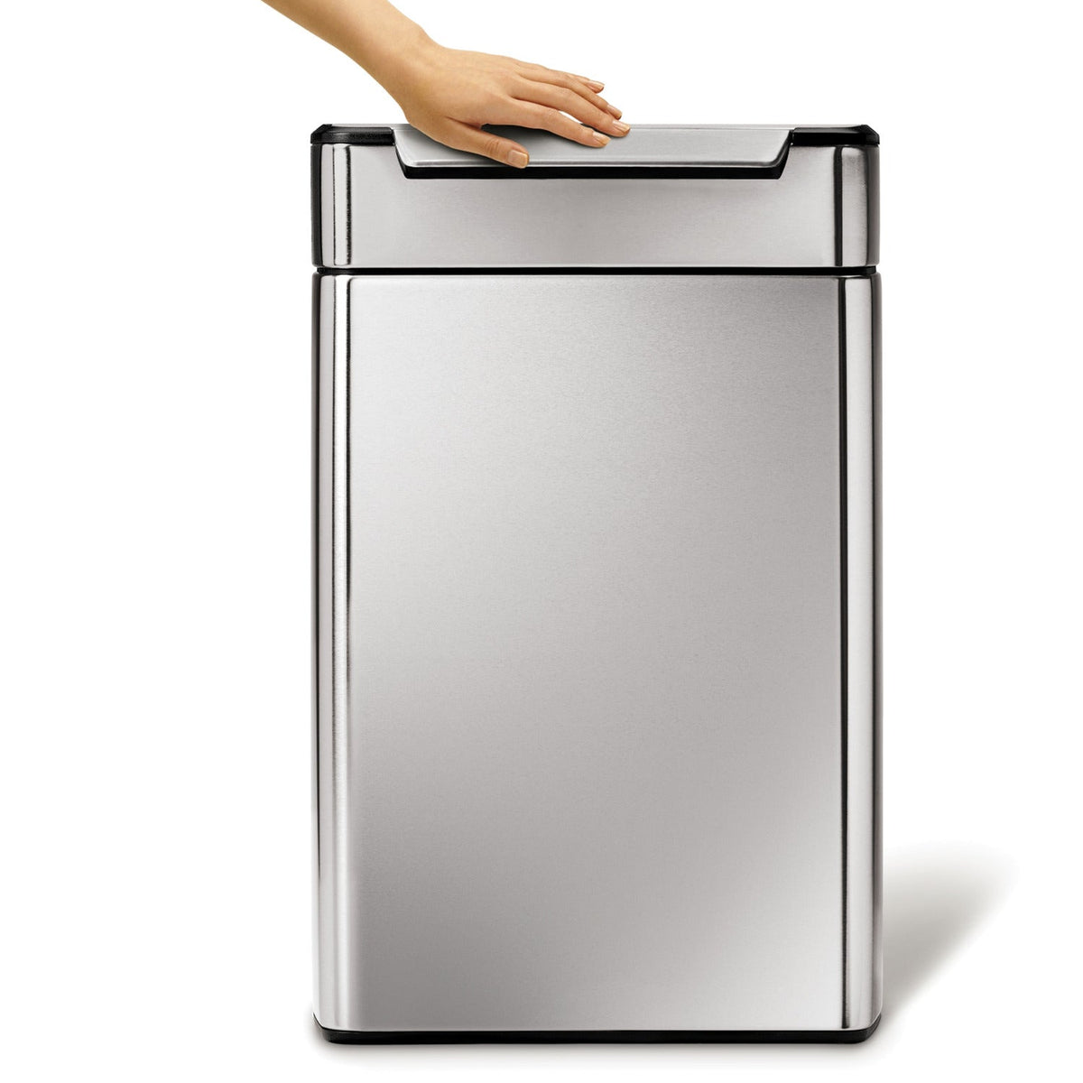 simplehuman Touch Bar Recycle Kitchen Waste Bin - Silver 48L