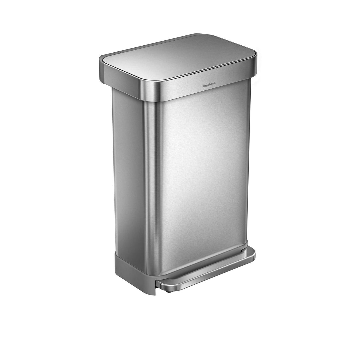 simplehuman Kitchen Waste Pedal Bin - Brushed Steel 45L