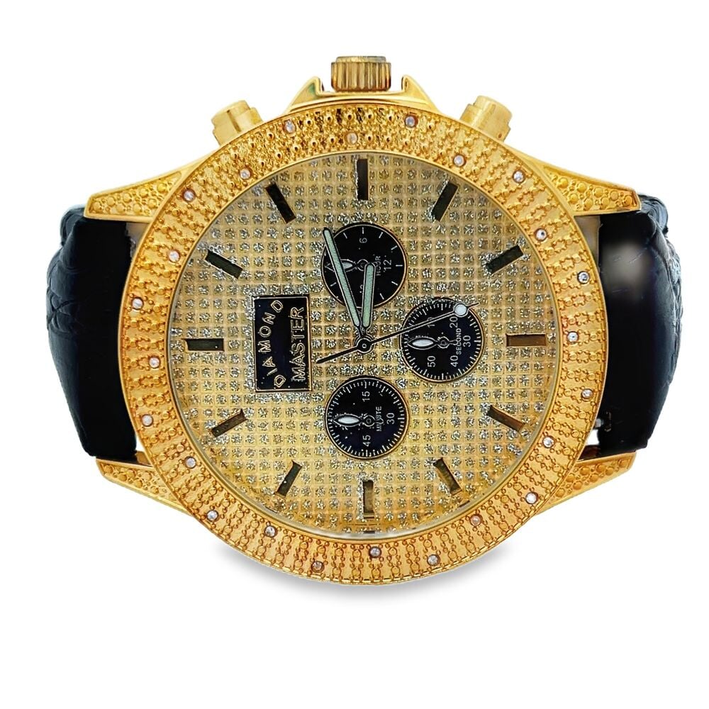.25 Carat Diamond Pave Watch w/ Leather Band
