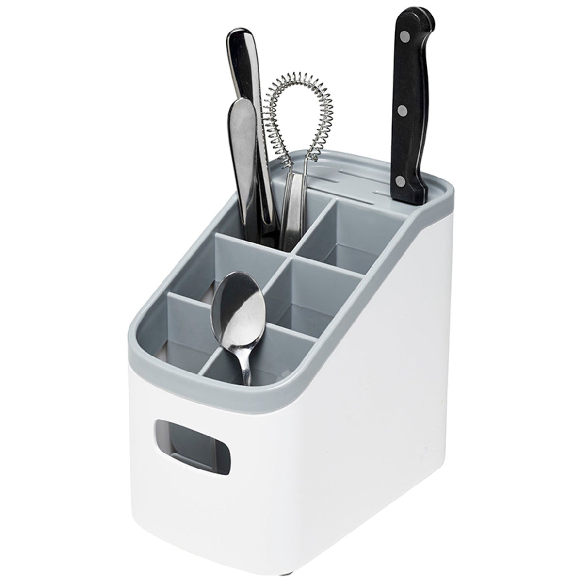 ILO Sink Cutlery Holder and Drainer White and Grey
