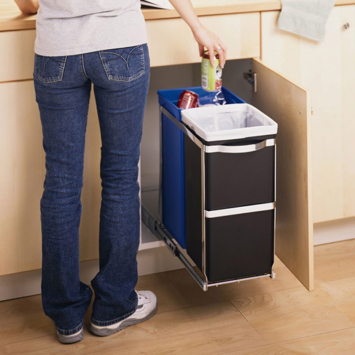 simplehuman Under-Counter Pull Out Twin Recycler Bin 35L