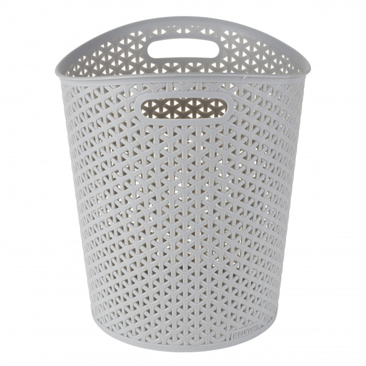 Faux Rattan Waste Paper Basket Grey 13L