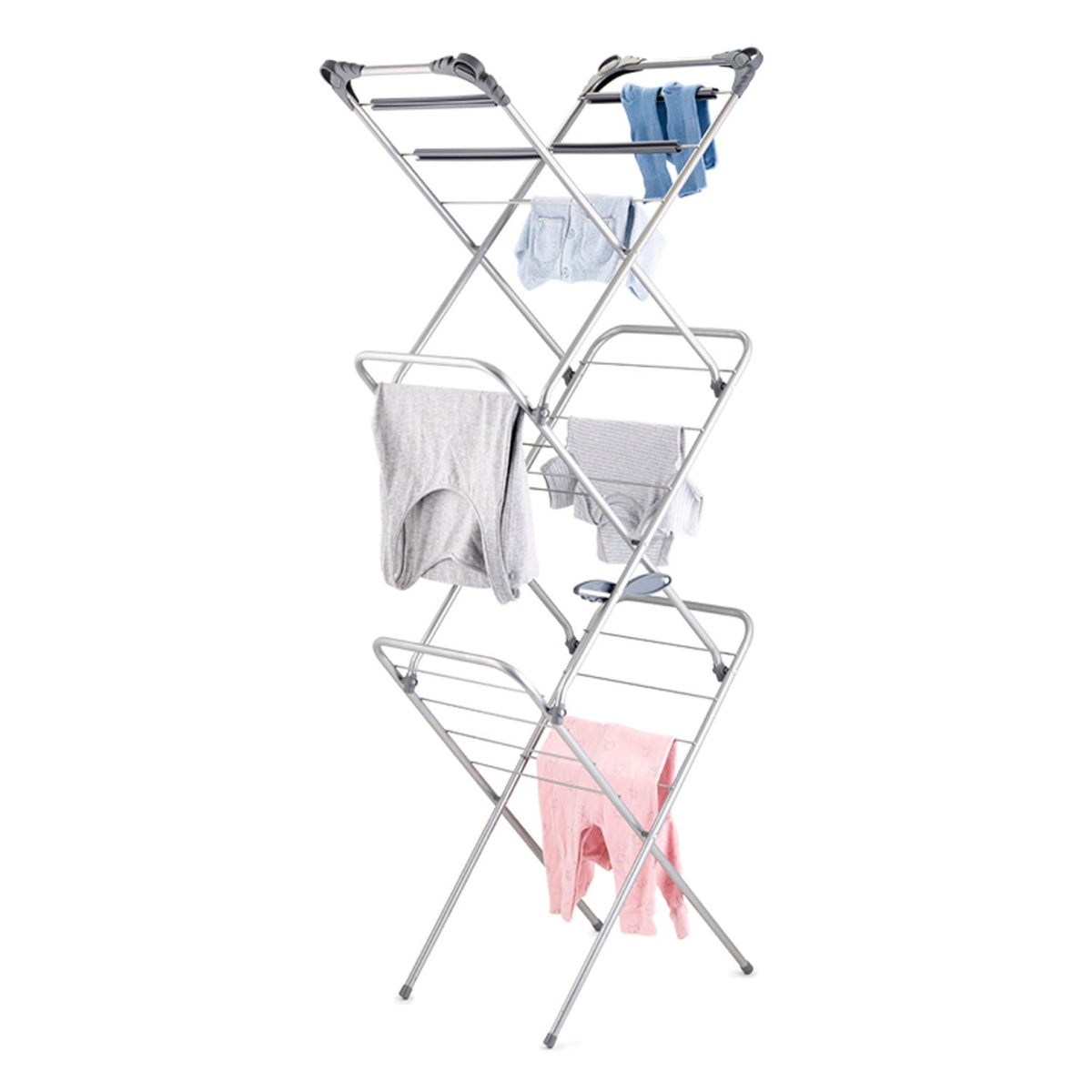 Slimline Easy-Up Concertina Indoor Clothes Airer Deluxe Grey 8m