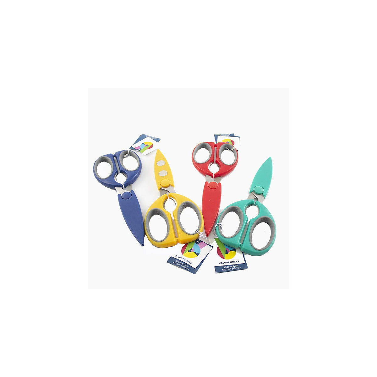 Colourworks Silicone Grip Multipurpose Kitchen Scissors – Colours Vary
