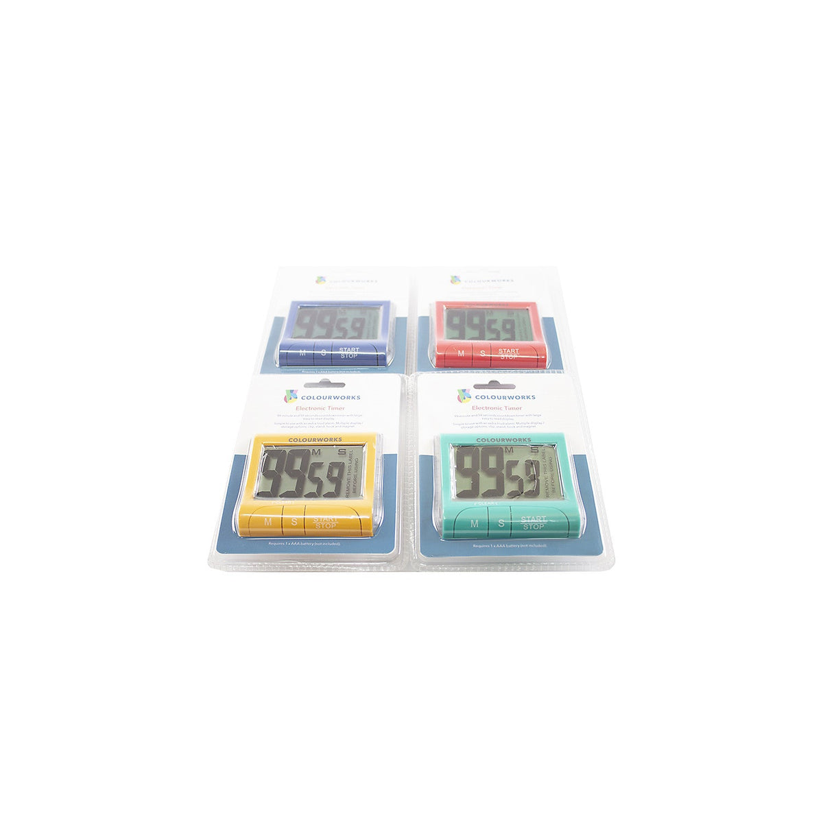 Colourworks Digital Easy Read Magnetic Kitchen Timer – Colours Vary