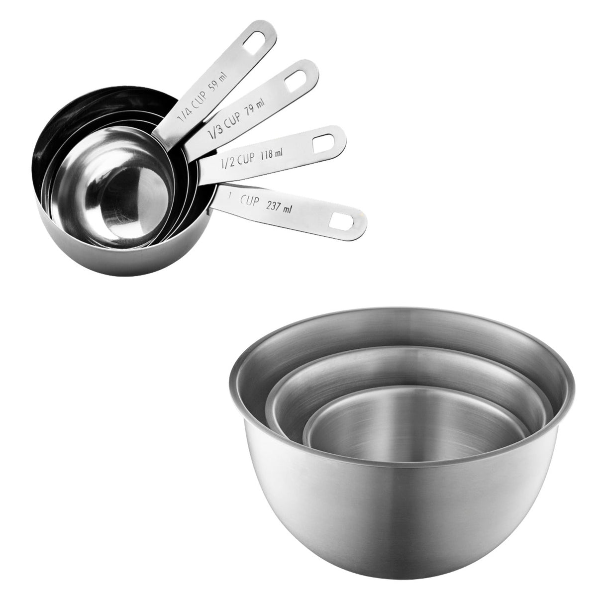 12pc Lakeland Stainless Steel Bowls & Spoons Prep Set