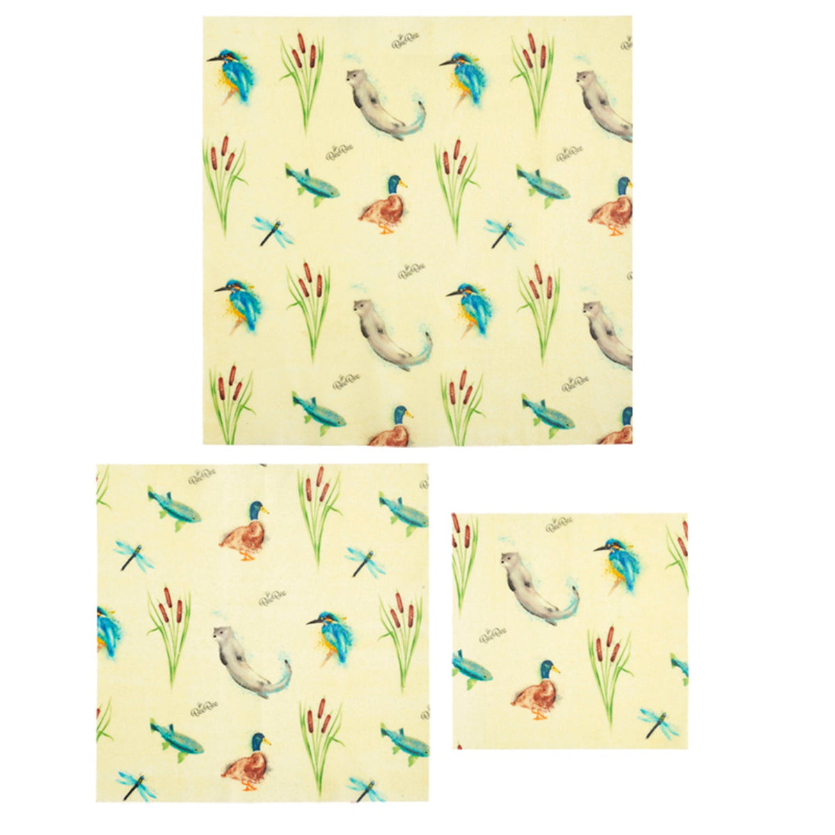 Lakeland BeeBee & Leaf Reusable Beeswax Food Wraps Riverbank – Mixed Pack of 3