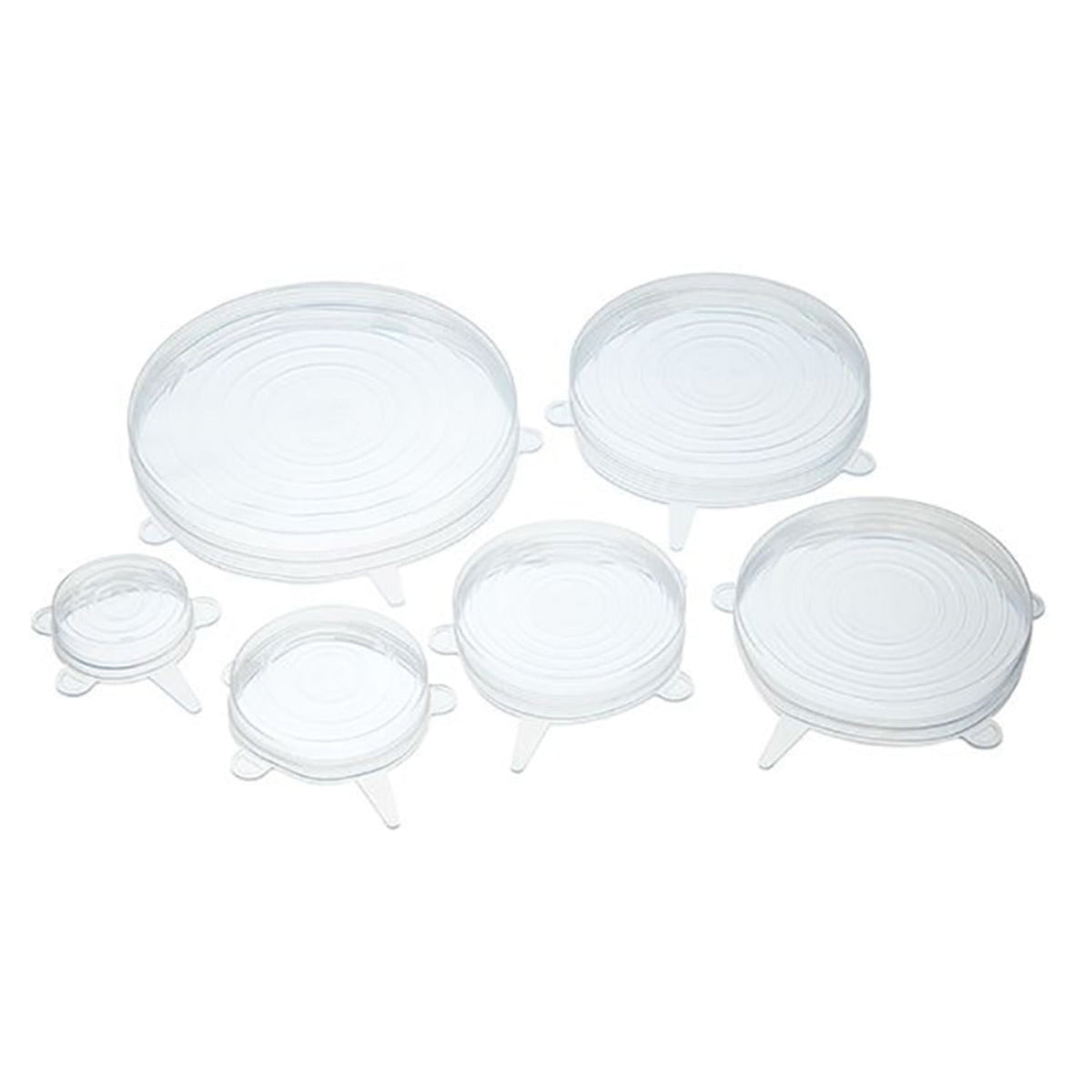 6 Kitchencraft Clear Stretchable Reusable Silicone Lids