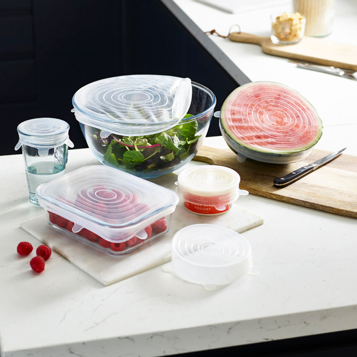 6 Lakeland Clear Reusable Silicone Stretch Lids