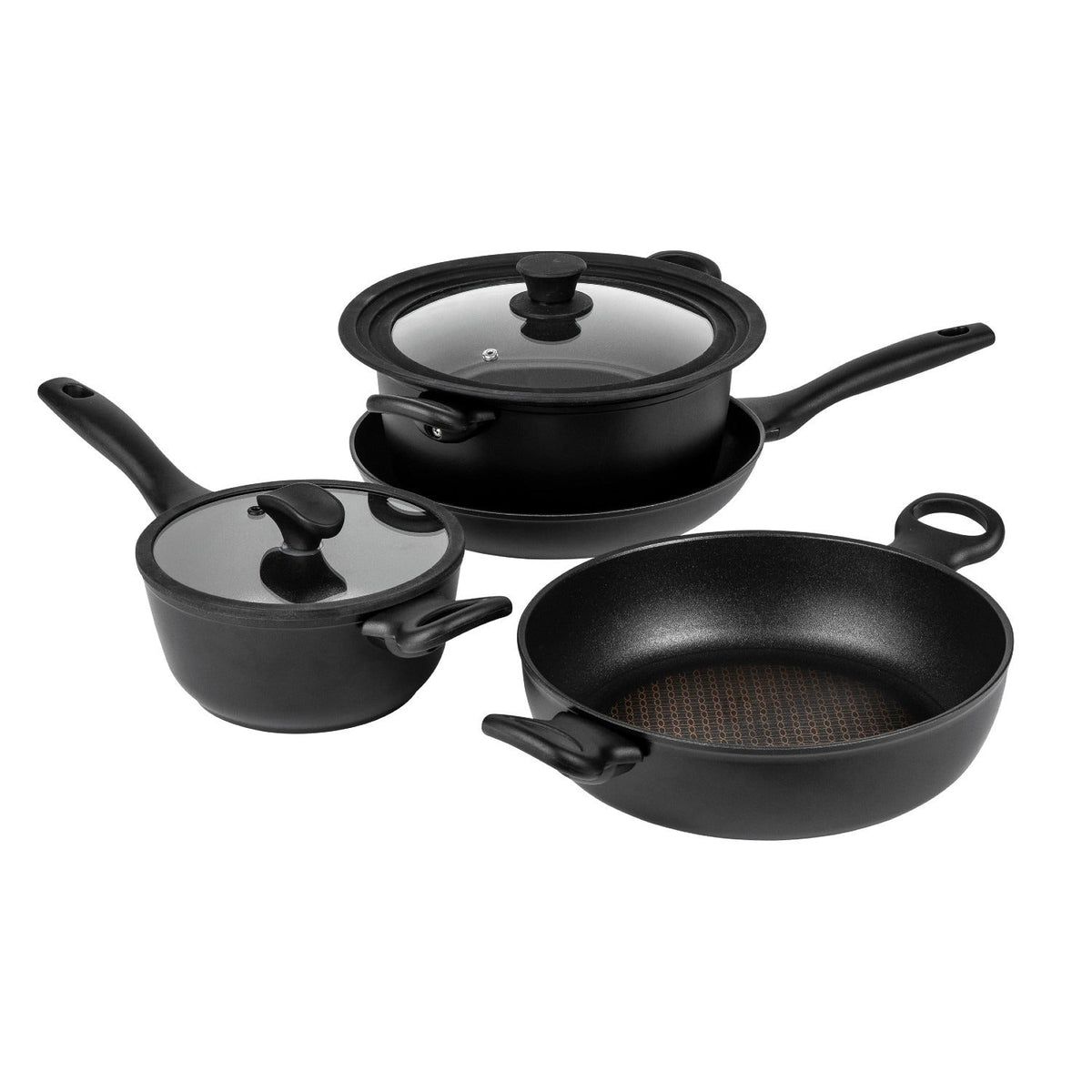 Prestige Nadiya Loves Stackable 4-Piece Nesting Pan Set and Universal Lid