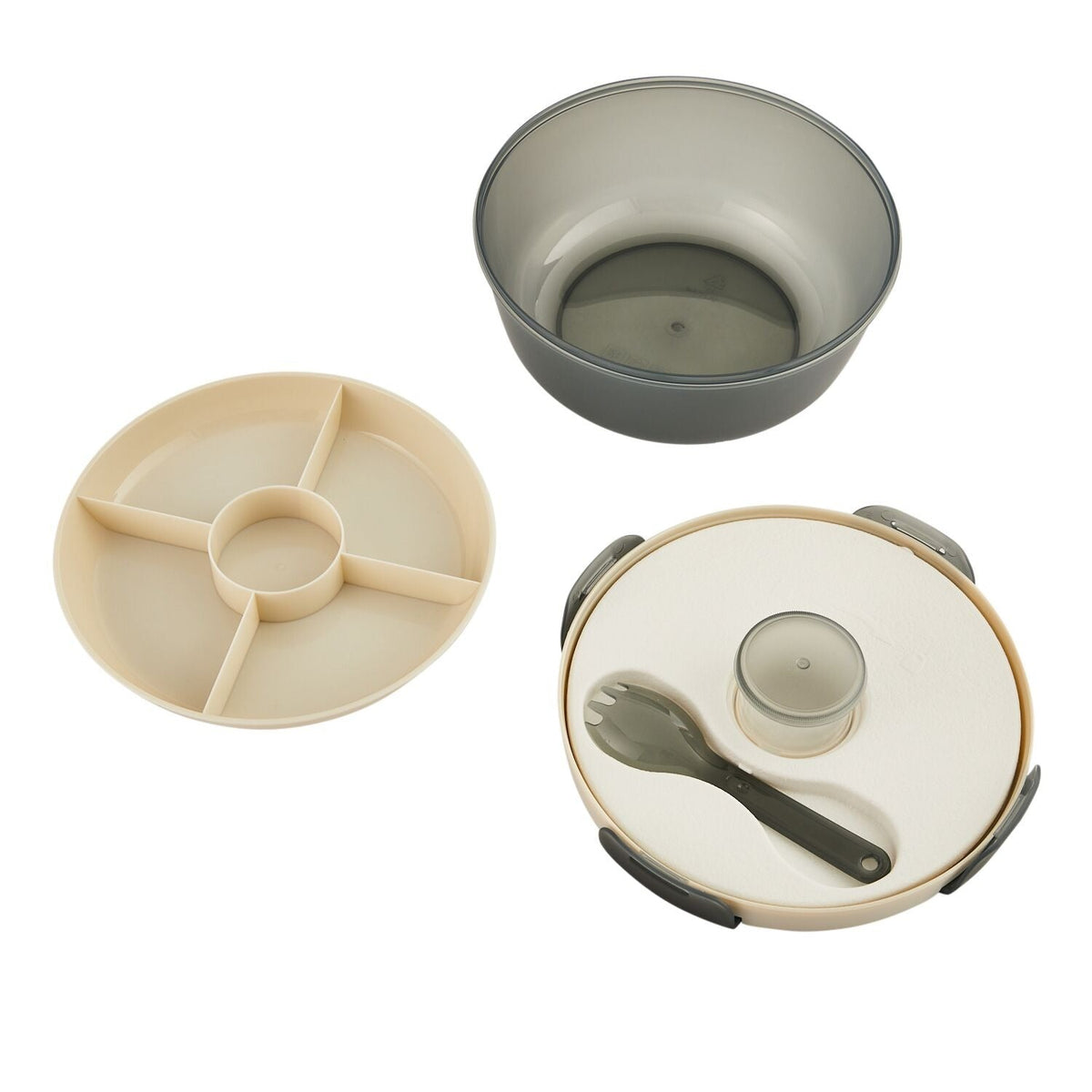 Lakeland Round Salad and Sandwich Lunch Box with Dividers 1.2L