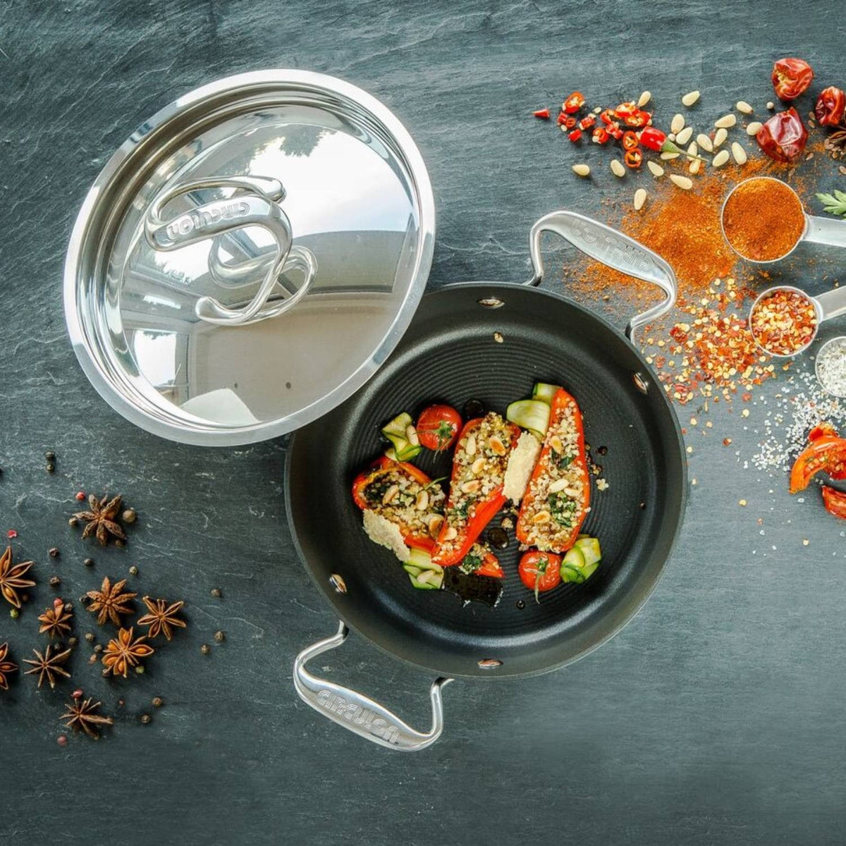 Circulon Style 24cm Hard Anodised Sauteuse Pan