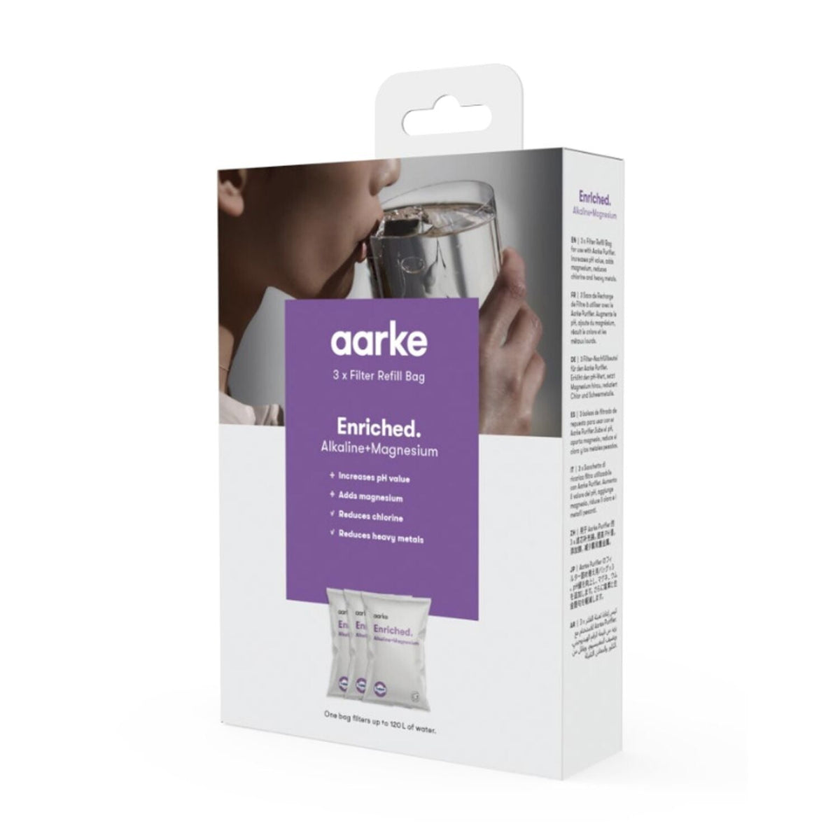 Aarke Water Purifier Enriched Filter Refill Bags - Pack of 3