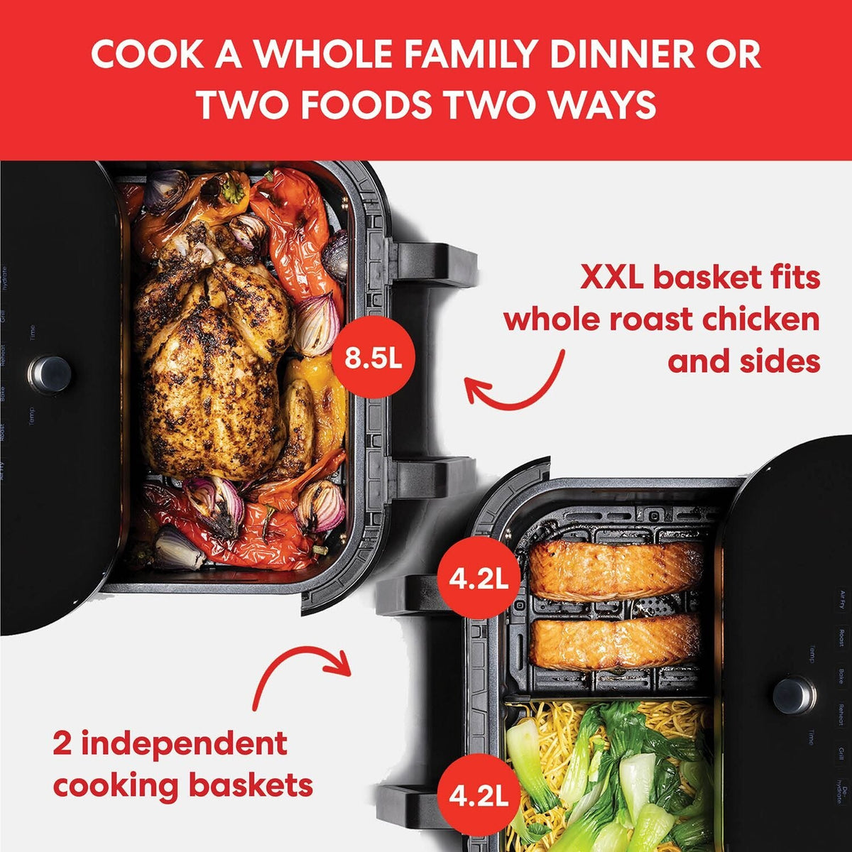 Instant Vortex Plus VersaZone Large 8.5L Air Fryer with ClearCook Window 140-4100-01-UK
