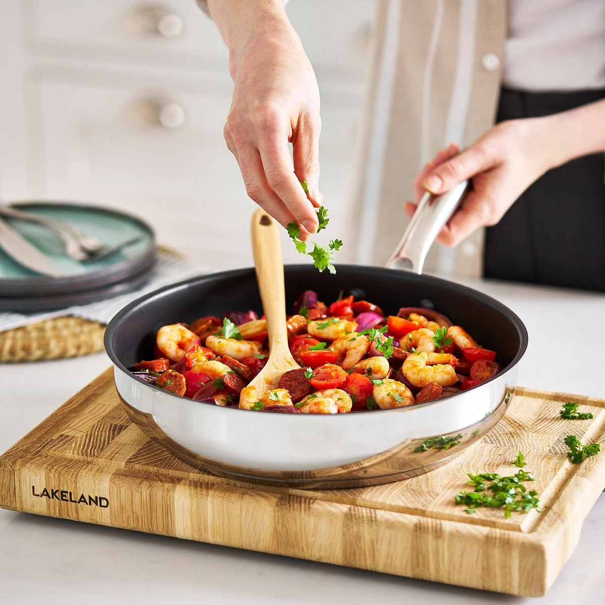 Lakeland Stainless Steel Non-Stick Frying Pan 28cm