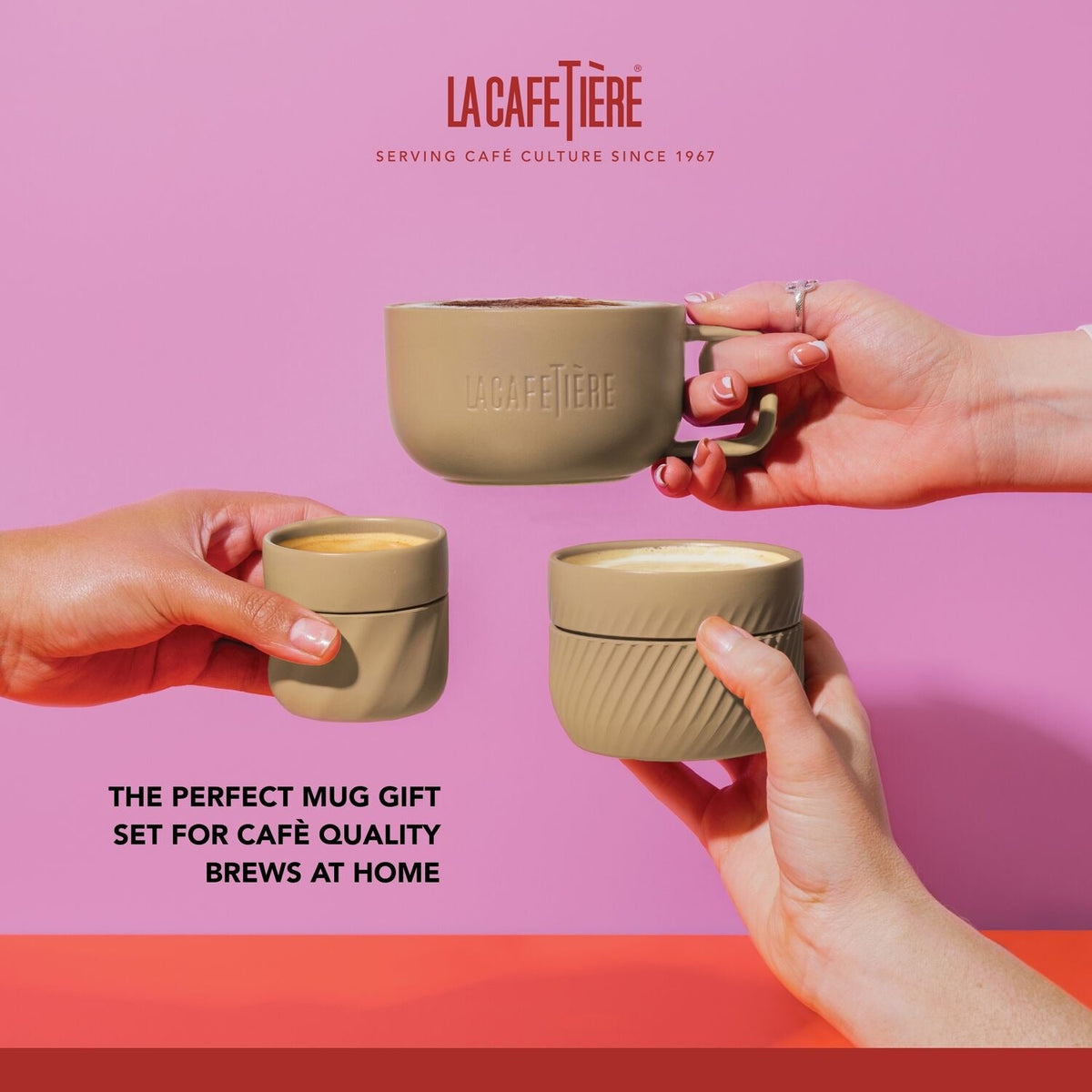 La Cafetiere 3pc Family Mug Set LCMUGSETALM3PC