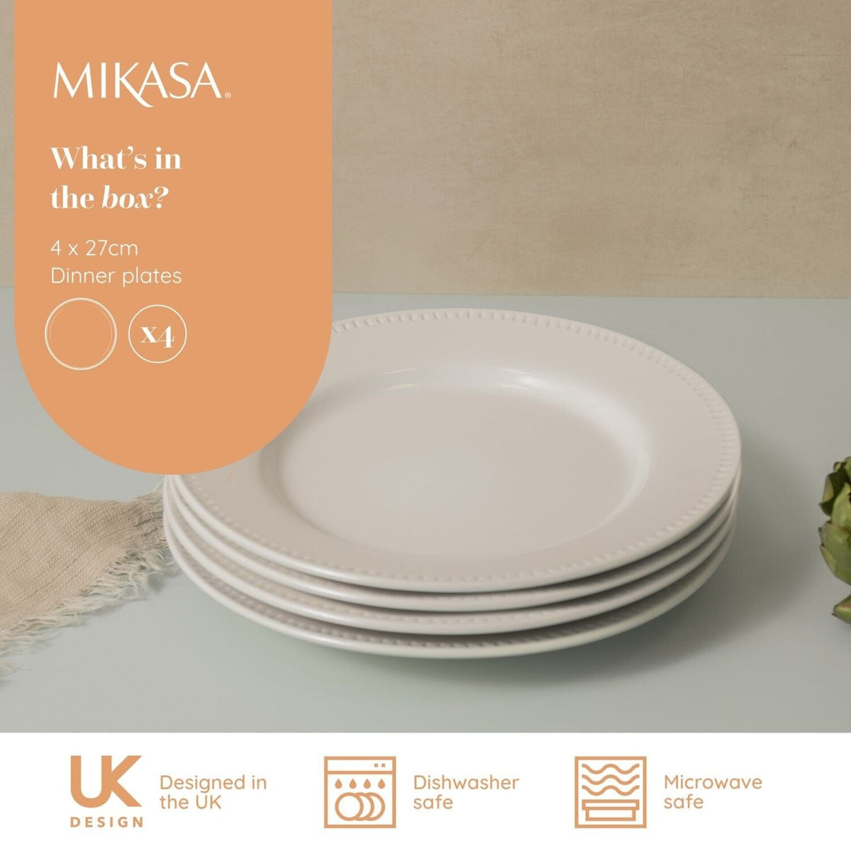 Mikasa Cranborne 4-piece Dinner PlateSet