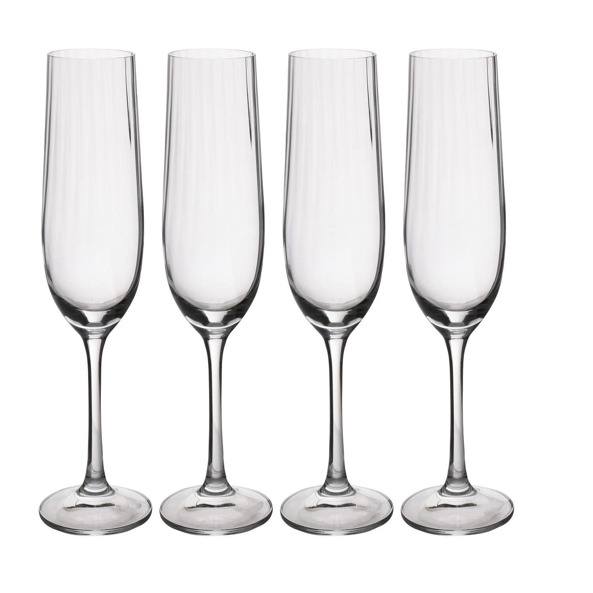 4 Mikasa Treviso Champagne Flutes 190ml