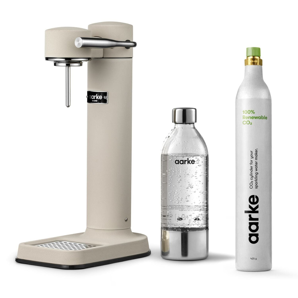 Aarke Carbonator 3 Sand with CO2 Gas Cylinder