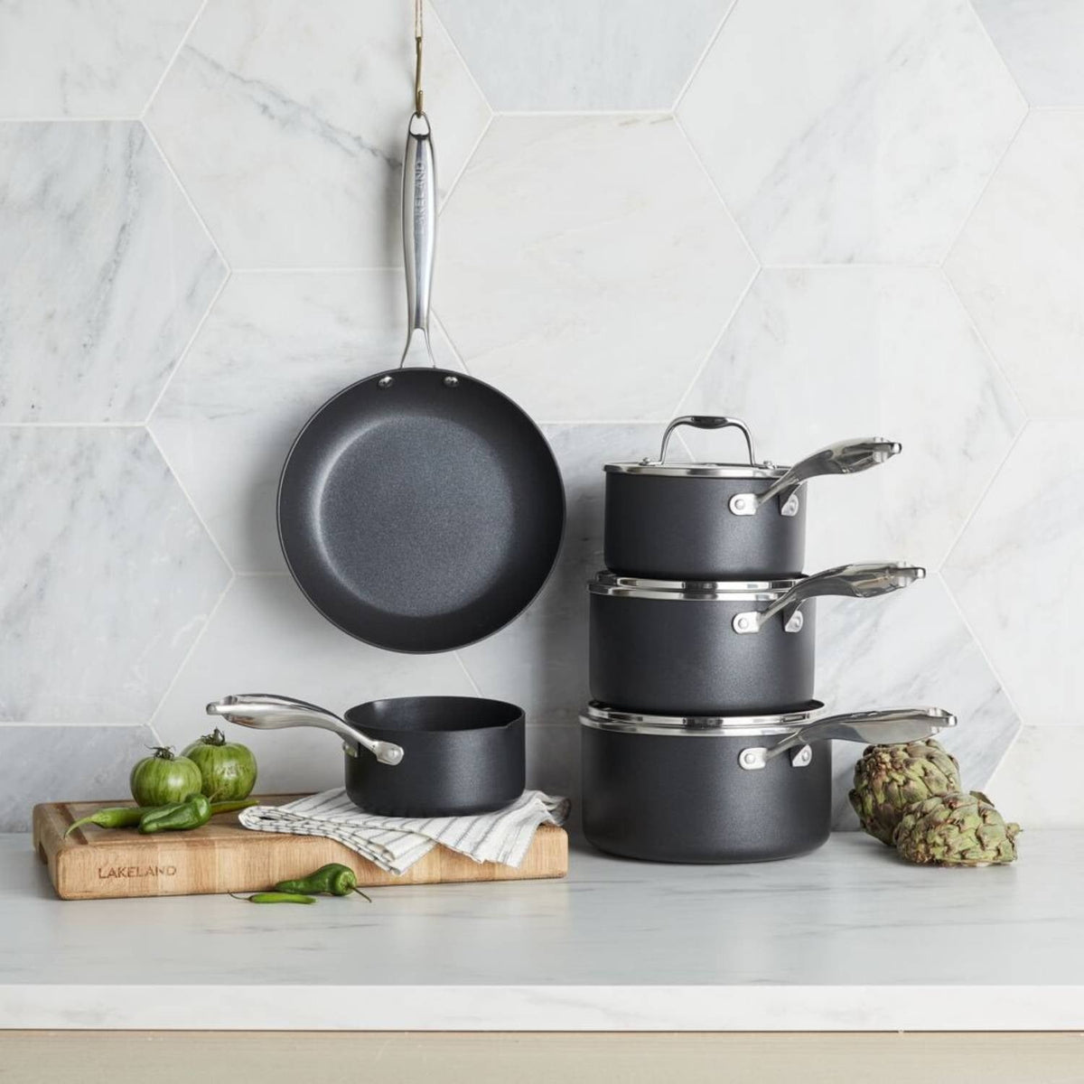 Lakeland 20cm Hard Anodised Saucepan with Lid