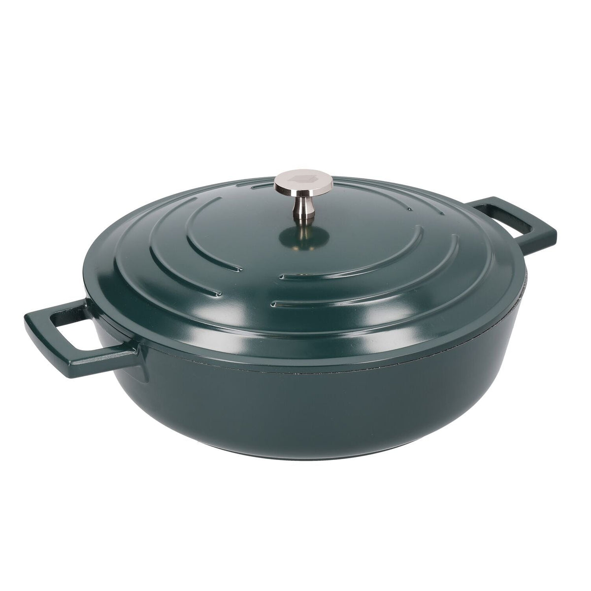 MasterClass 28cm Cast Aluminium Shallow Casserole Dish Hunter Green