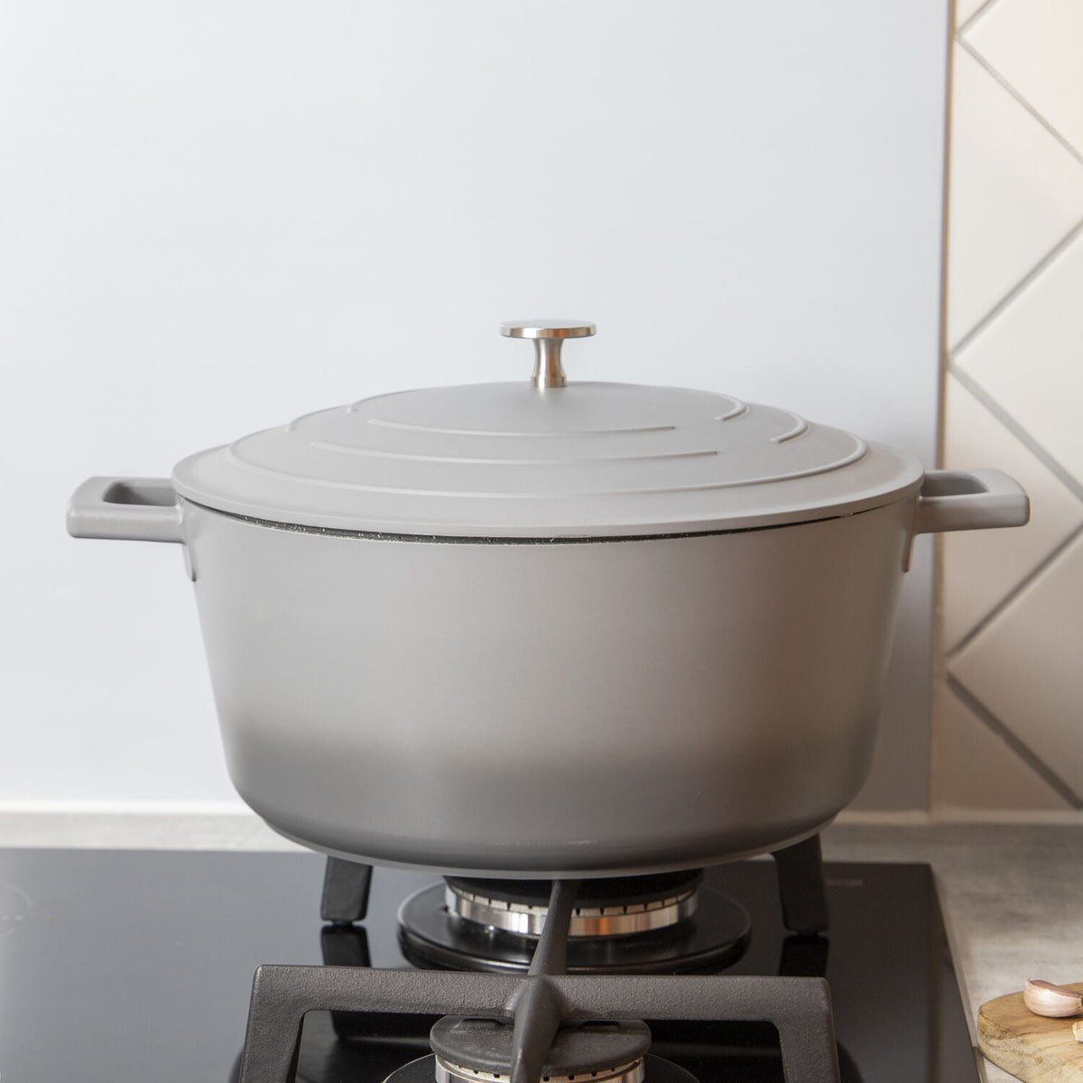 MasterClass 28cm Cast Aluminium Casserole Dish Grey Ombre