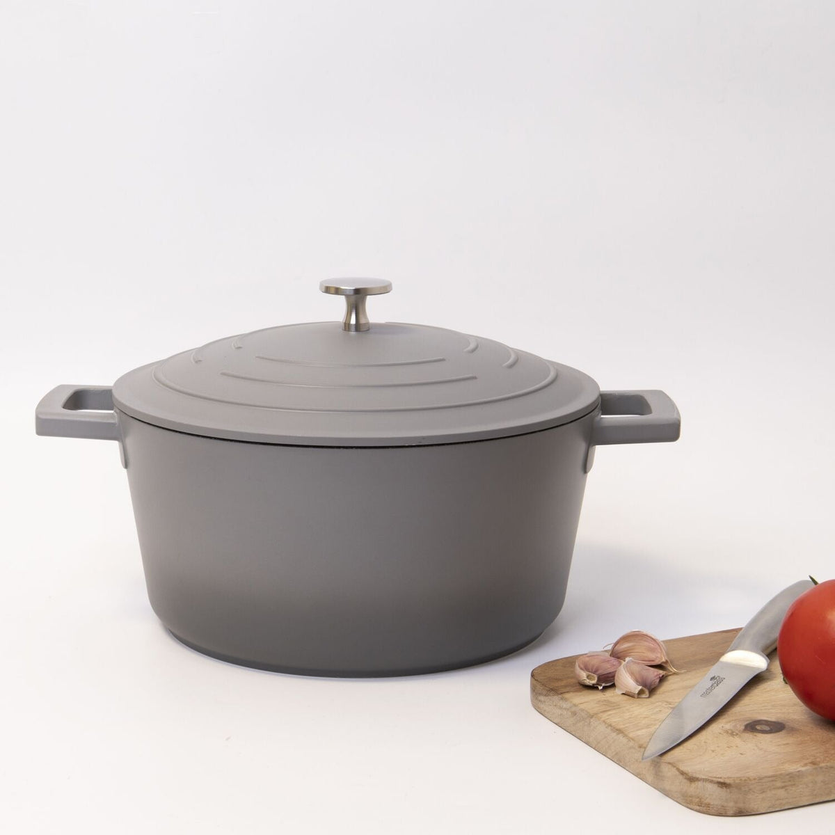 MasterClass 24cm Cast Aluminium Casserole Dish Grey Ombre