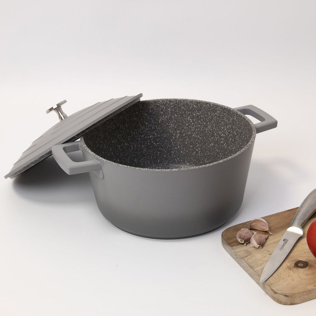 MasterClass 24cm Cast Aluminium Casserole Dish Grey Ombre
