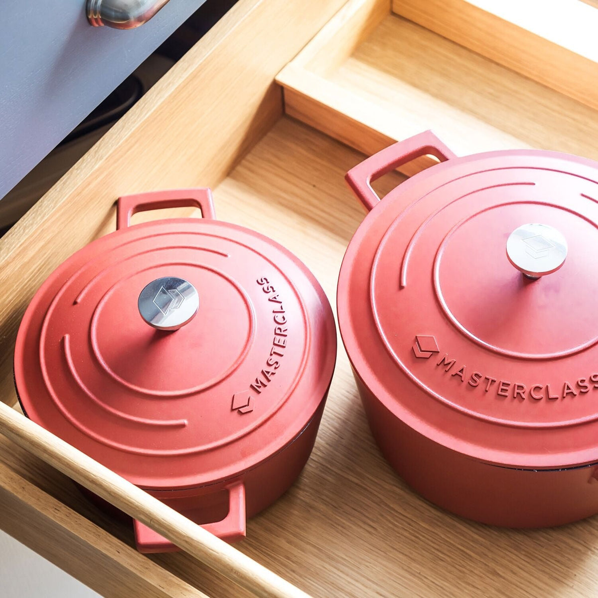 MasterClass 20cm Cast Aluminium Casserole Dish Red