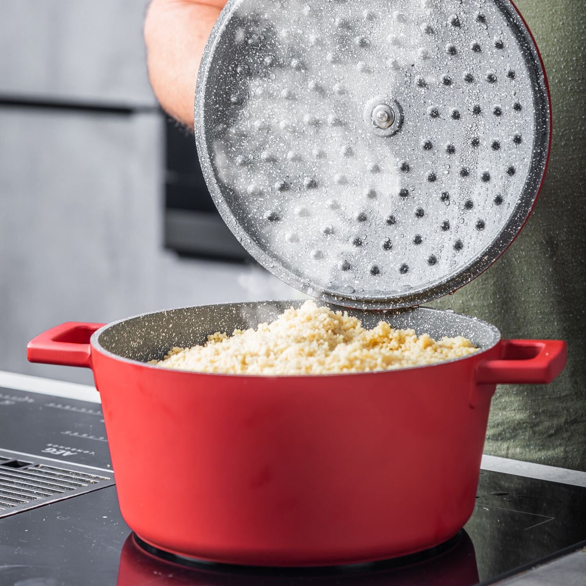 MasterClass 20cm Cast Aluminium Casserole Dish Red