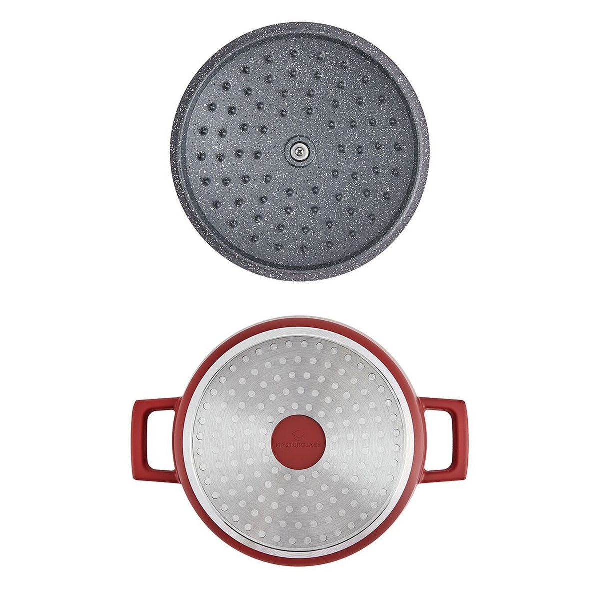 MasterClass 20cm Cast Aluminium Casserole Dish Red