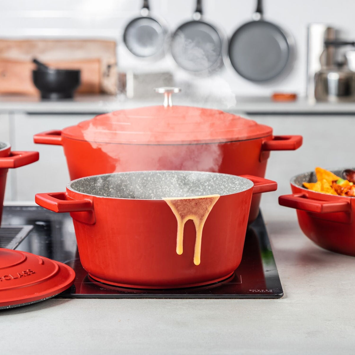 MasterClass 20cm Cast Aluminium Casserole Dish Red