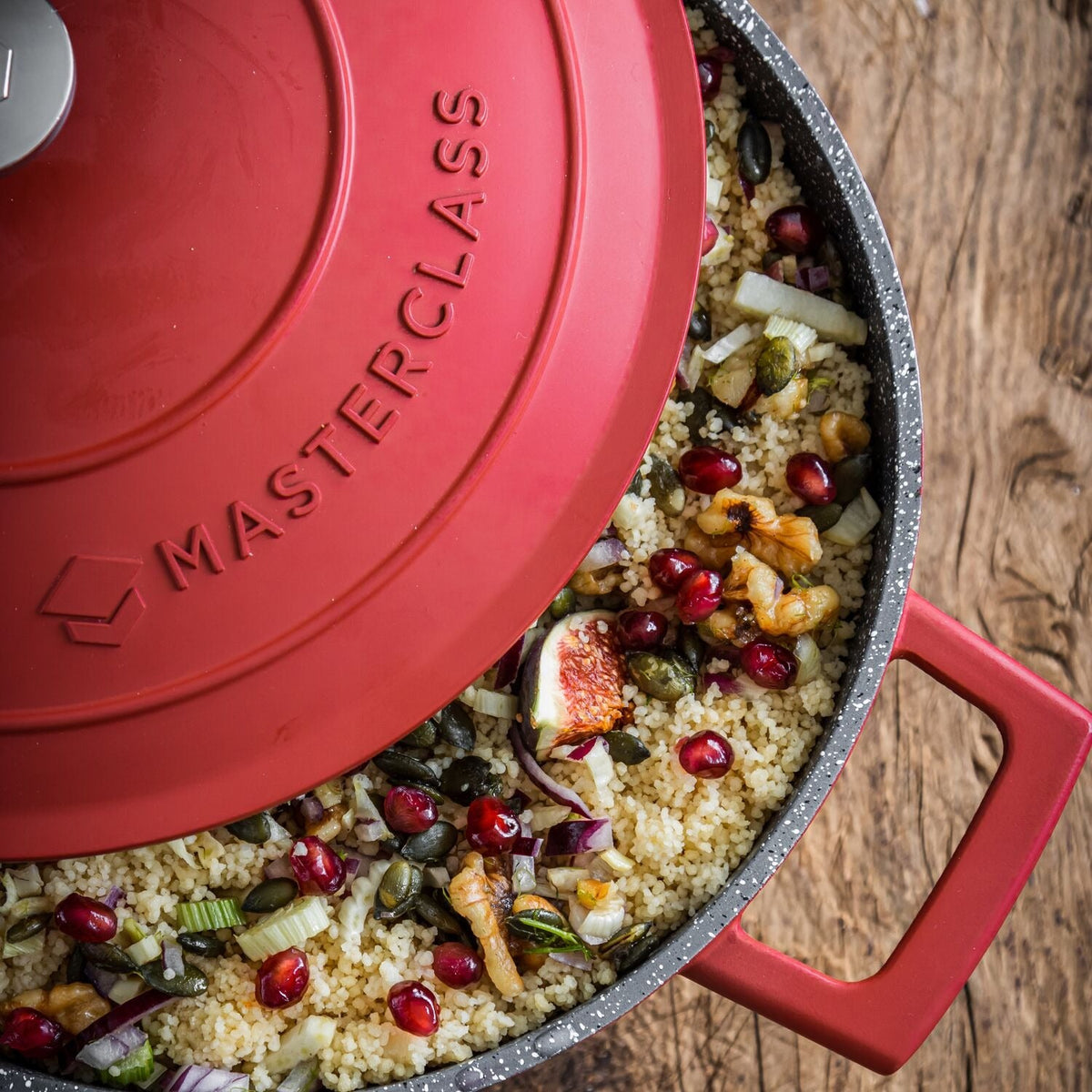 MasterClass 20cm Cast Aluminium Casserole Dish Red