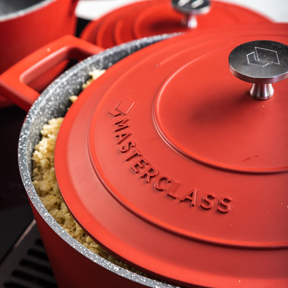 MasterClass 24cm Cast Aluminium Casserole Dish Red